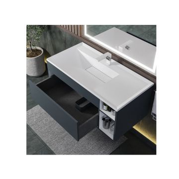 Раковина для ванной полувстраиваемая Uperwood (Упервуд) Lotus, 100 см, прямоугольная, белый глянцевый 35490000001