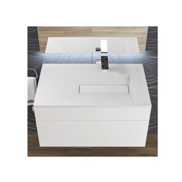 Раковина для ванной полувстраиваемая Uperwood (Упервуд) Lotus, 80 см, прямоугольная, белый матовый 35480000000