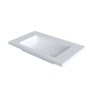 Раковина для ванной полувстраиваемая Uperwood (Упервуд) Modul, 80 см, прямоугольная, белый глянцевый 2911020340