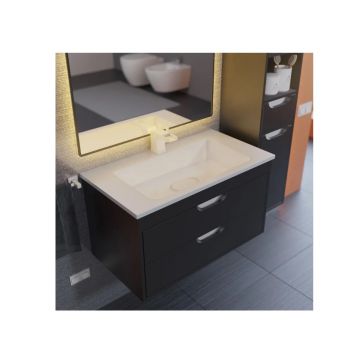 Раковина для ванной полувстраиваемая Uperwood (Упервуд) Modul, 80 см, прямоугольная, белый глянцевый 2911020340