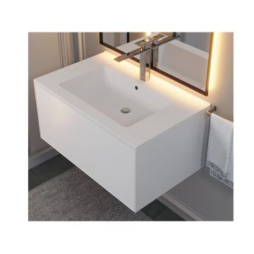 Раковина для ванной полувстраиваемая Uperwood (Упервуд) Parma Quartz, 85 см, белый матовый, жасмин 291003009