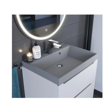 Раковина кварцевая для ванной Uperwood (Упервуд) Classic Quartz, 60 см, серый матовый, бетон 291030001