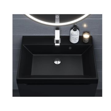 Раковина кварцевая для ванной Uperwood (Упервуд) Classic Quartz, 60 см, черный матовый, космос 291030012