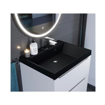 Раковина кварцевая для ванной Uperwood (Упервуд) Classic Quartz, 60 см, черный матовый, космос 291030012