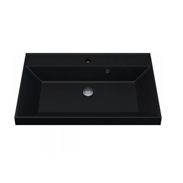 Раковина кварцевая для ванной Uperwood (Упервуд) Classic Quartz, 70 см, черный матовый, космос 291030017