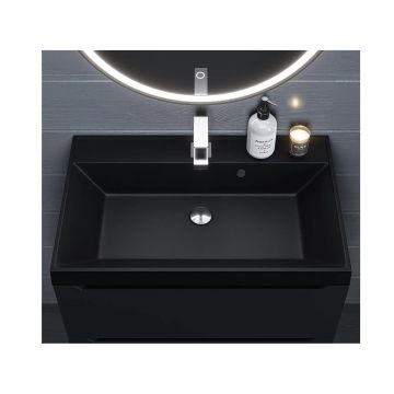 Раковина кварцевая для ванной Uperwood (Упервуд) Classic Quartz, 70 см, черный матовый, космос 291030017