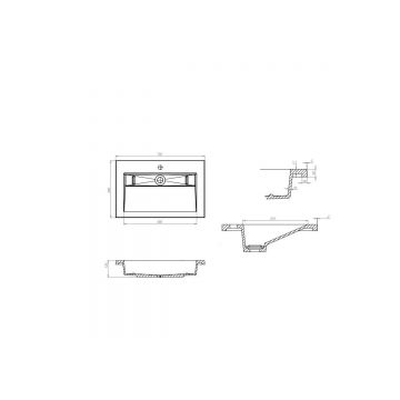 Раковина для ванной Uperwood (Упервуд) Next, 70 см, прямоугольная, белый глянцевый 2900000091