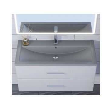 Раковина кварцевая для ванной Uperwood (Упервуд) Foster Quartz, 100 см, серый матовый, бетон 291030045