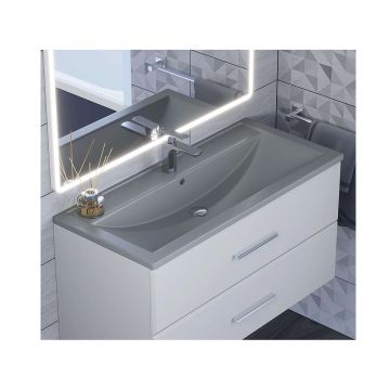 Раковина кварцевая для ванной Uperwood (Упервуд) Foster Quartz, 100 см, серый матовый, бетон 291030045