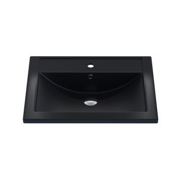 Раковина кварцевая для ванной Uperwood (Упервуд) Foster Quartz, 60 см, черный матовый, уголь 291030053