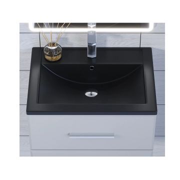 Раковина кварцевая для ванной Uperwood (Упервуд) Foster Quartz, 60 см, черный матовый, уголь 291030053