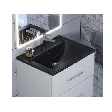 Раковина кварцевая для ванной Uperwood (Упервуд) Foster Quartz, 60 см, черный матовый, уголь 291030053