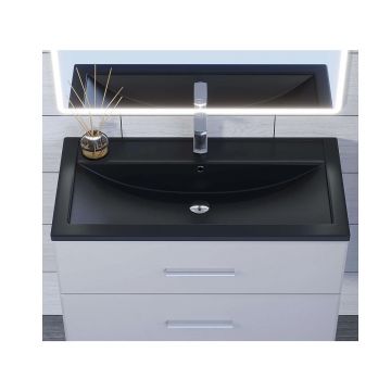 Раковина кварцевая для ванной Uperwood (Упервуд) Foster Quartz, 90 см, черный матовый, уголь 291030042