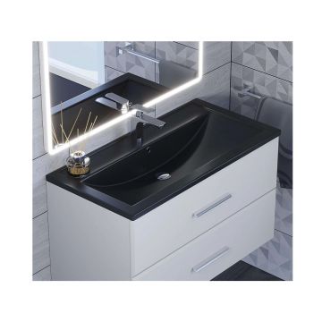 Раковина кварцевая для ванной Uperwood (Упервуд) Foster Quartz, 90 см, черный матовый, уголь 291030042