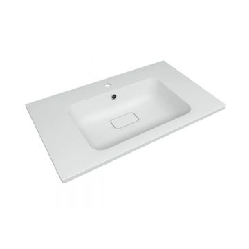 Раковина кварцевая для ванной Uperwood (Упервуд) Lagoon Quartz, 80 см, прямоугольная, белый матовый, жасмин 297000017