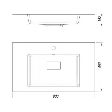Раковина кварцевая для ванной Uperwood (Упервуд) Lagoon Quartz, 80 см, прямоугольная, белый матовый, жасмин 297000017