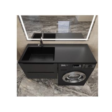 Раковина над стиральной машиной Uperwood (Упервуд) Cosmos Quartz, 120 см, правая, уголь RCosmos120RU