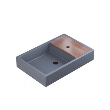 Раковина для ванной комнаты накладная Uperwood (Упервуд) Piter, 60х40 см, прямоугольная, графит 291020214