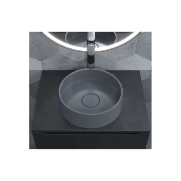 Раковина для ванной накладная кварцевая Uperwood (Упервуд) Tanos Quartz, 35 см, круглая, бетон RTanosQuartz35B