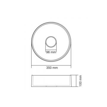 Раковина для ванной накладная кварцевая Uperwood (Упервуд) Tanos Quartz, 35 см, круглая, бетон RTanosQuartz35B