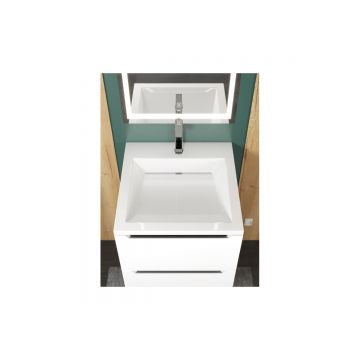 Раковина для ванной полувстраиваемая Uperwood (Упервуд) Infinity, 60 см, прямоугольная, белый глянец RInfinity60wg