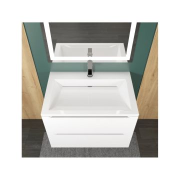 Раковина для ванной полувстраиваемая Uperwood (Упервуд) Infinity, 70 см, прямоугольная, белый глянец RInfinity70wg
