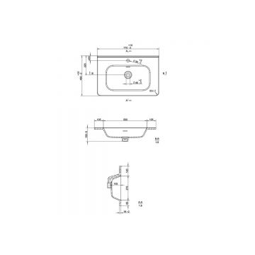 Раковина керамическая для ванной Uperwood (Упервуд) Monica, 70 см, белый глянец RMonica70wg