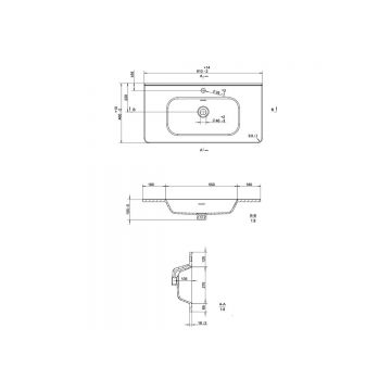 Раковина керамическая для ванной Uperwood (Упервуд) Monica, 90 см, белый глянец RMonica90wg