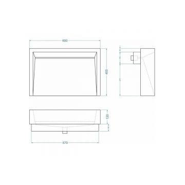 Раковина для ванной комнаты накладная Uperwood (Упервуд) Mariana, 60x40 см, прямоугольная, черный 291020322
