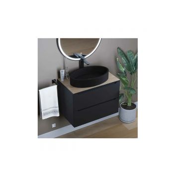 Раковина для ванной комнаты накладная Uperwood (Упервуд) Rome, 55x35 см, овальная, черный 291020323