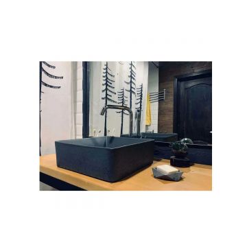 Раковина для ванной комнаты накладная Uperwood (Упервуд) Square, 39 см, квадратная, черный 291020317