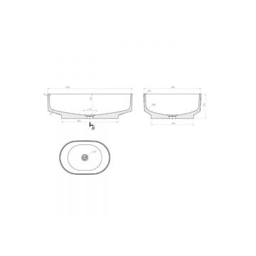 Раковина для ванной накладная Uperwood (Упервуд) Aura, 60 см, овальная, белая 3490000001