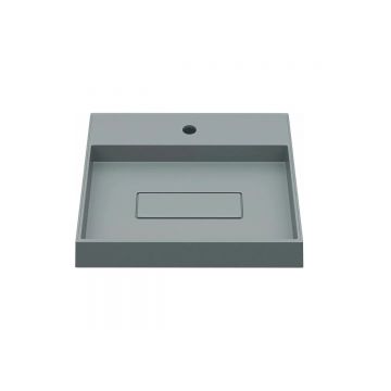 Раковина для ванной накладная кварцевая Uperwood (Упервуд) Tanos Quartz, 50 см, прямоугольная, с декоративной накладкой, бетон 291030049