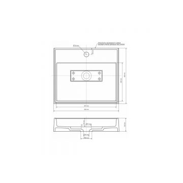 Раковина для ванной накладная кварцевая Uperwood (Упервуд) Tanos Quartz, 50 см, прямоугольная, с декоративной накладкой, бетон 291030049