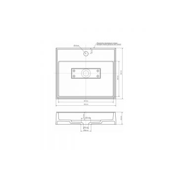 Раковина для ванной накладная кварцевая Uperwood (Упервуд) Tanos Quartz, 50 см, прямоугольная, с декоративной накладкой, жасмин 291030048