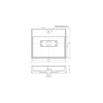 Раковина для ванной накладная кварцевая Uperwood (Упервуд) Tanos Quartz, 50 см, прямоугольная, с декоративной накладкой, уголь 2911030051