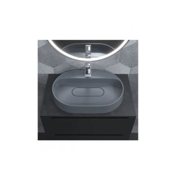 Раковина для ванной накладная кварцевая Uperwood (Упервуд) Tanos Quartz, 55 см, овальная, с декоративной накладкой, бетон 291030522