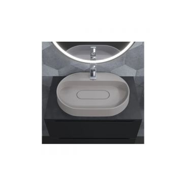 Раковина для ванной накладная кварцевая Uperwood (Упервуд) Tanos Quartz, 55 см, овальная, с декоративной накладкой, жасмин 291030521