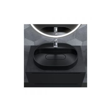 Раковина для ванной накладная кварцевая Uperwood (Упервуд) Tanos Quartz, 55 см, овальная, с декоративной накладкой, космос 291030523