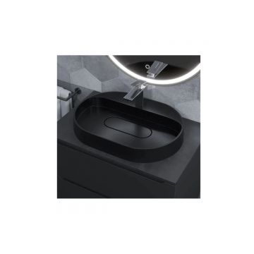 Раковина для ванной накладная кварцевая Uperwood (Упервуд) Tanos Quartz, 55 см, овальная, с декоративной накладкой, космос 291030523