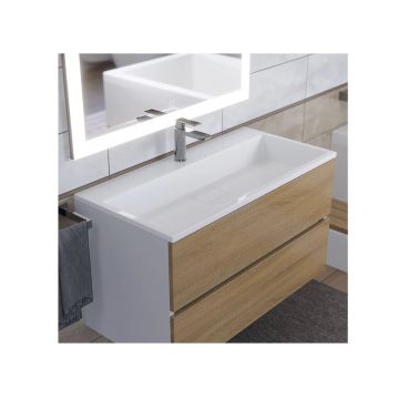 Раковина для ванной полувстраиваемая Uperwood (Упервуд) Barsa, 90 см, прямоугольная, белый 2901120346