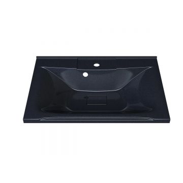 Раковина для ванной полувстраиваемая Uperwood (Упервуд) Elen, 75 см, с декоративной накладкой, черный металлик 291120422