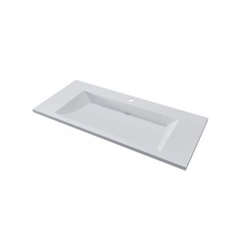 Раковина для ванной полувстраиваемая Uperwood (Упервуд) Infinity, 100 см, прямоугольная, белый глянцевый 45383433000