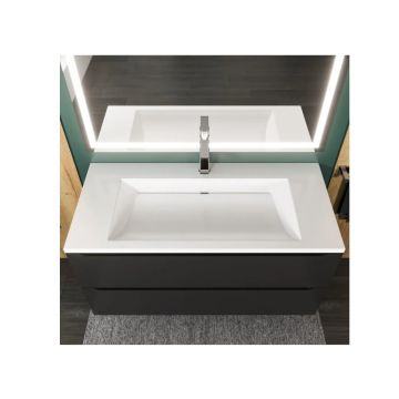 Раковина для ванной полувстраиваемая Uperwood (Упервуд) Infinity, 100 см, прямоугольная, белый глянцевый 45383433000