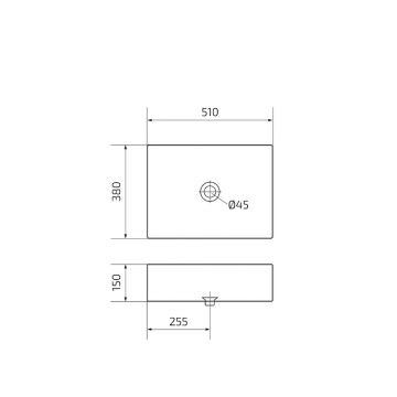 Раковина накладная Gid Geomtrico 51x38x15см, N9129 51125, белый