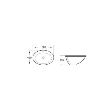 Раковина встраиваемая сверху RoxenBath (РоксенБаз) Tiera 505х460х195 мм, 570150, белый