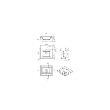 Раковина встраиваемая сверху RoxenBath (РоксенБаз) Dilan 40 400х350х120 мм, 3001340, белый