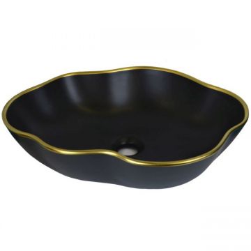 Раковина-чаша Bronze de Luxe (Бронз Де Люкс) Black Orchid, 500х380х130 мм, черный (1395)