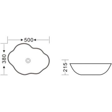 Раковина-чаша Bronze de Luxe (Бронз Де Люкс) Black Orchid, 500х380х130 мм, черный (1395)
