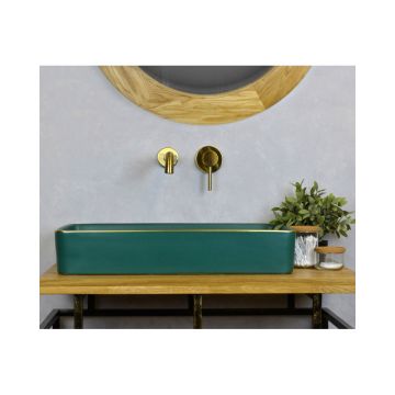 Раковина накладная Bronze de Luxe (Бронз Де Люкс) Golden Meadow, 605х350х110 мм, 1061, зеленый